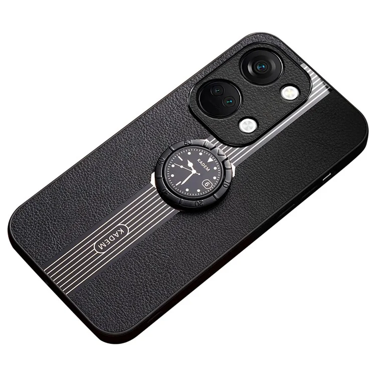 KADEM per OnePlus Ace 2V / Nord 3 5G Custodia Ring Kickstand in Pelle PU Rivestita Copertura Protettiva per Telefono - Nero