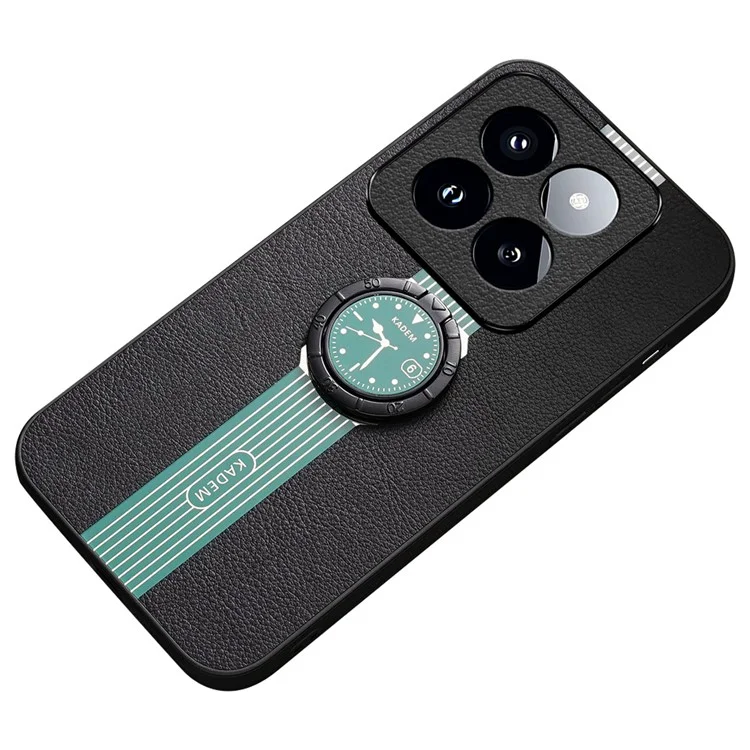 KADEM For Xiaomi 14 Pro Case PU Leather Coated Acrylic+TPU Phone Kickstand Cover - Green