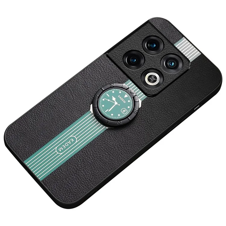KADEM For OnePlus 10 Pro 5G Funda Anillo Soporte PU Recubrimiento de Cuero Híbrido Funda Teléfono - Verde