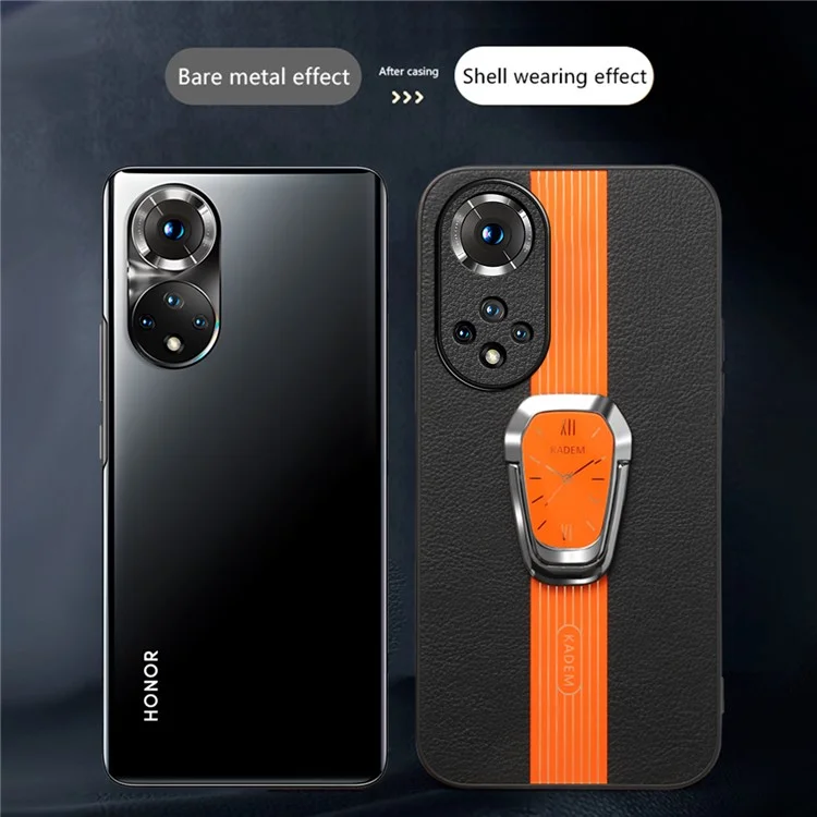 KADEM For Honor 50 / Huawei nova 9 Чехлы для мобильных телефонов Кожа+Акрил+ТПУ с подставкой - Черный