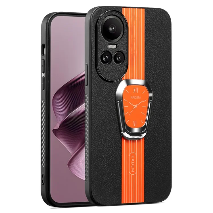 KADEM For Oppo Reno10 5G (Global) / Reno10 Pro 5G (Global) Cell Phone Cases Electroplating Kickstand Cover - Orange