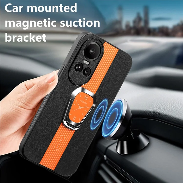 KADEM For Oppo Reno10 5G (Global) / Reno10 Pro 5G (Global) Cell Phone Cases Electroplating Kickstand Cover - Orange