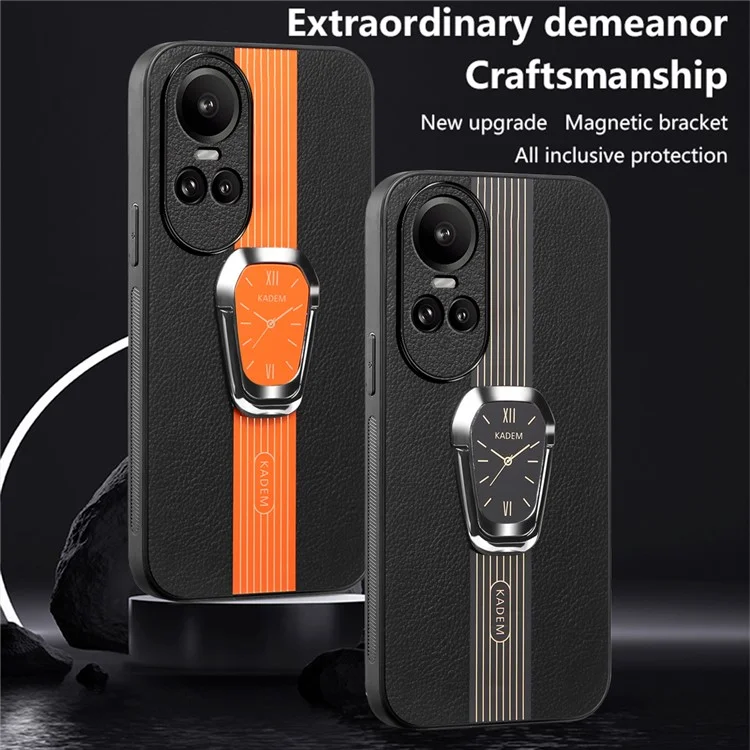 KADEM For Oppo Reno10 5G (Global) / Reno10 Pro 5G (Global) Cell Phone Cases Electroplating Kickstand Cover - Orange