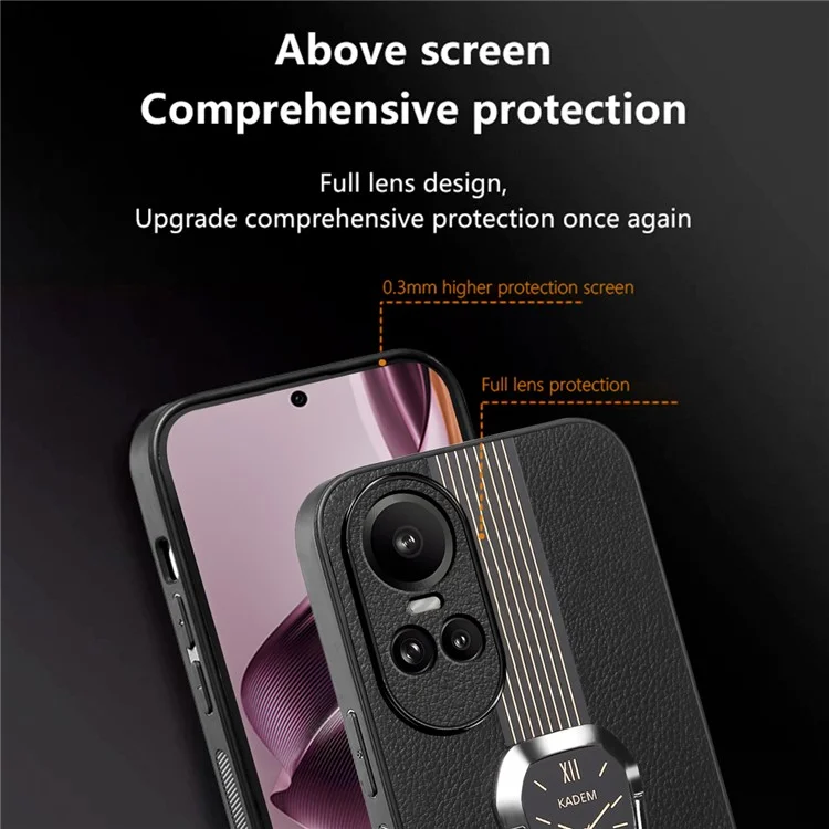 KADEM For Oppo Reno10 5G (Global) / Reno10 Pro 5G (Global) Cell Phone Cases Electroplating Kickstand Cover - Orange