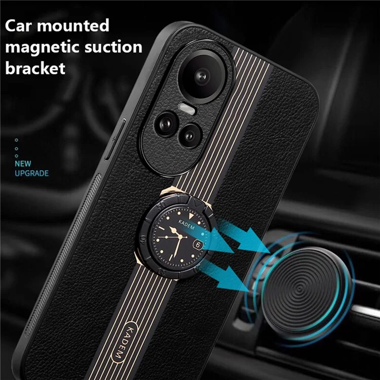 KADEM Para Oppo Reno10 5G (Global) / Reno10 Pro 5G (Global) Capas de Celular Anel de Suporte Traseiro - Preto