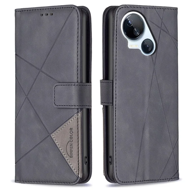BINFEN COLOR BF05 Pour TECNO Spark 10 5G Coque Étui en Cuir PU Portefeuille Téléphone - Noir