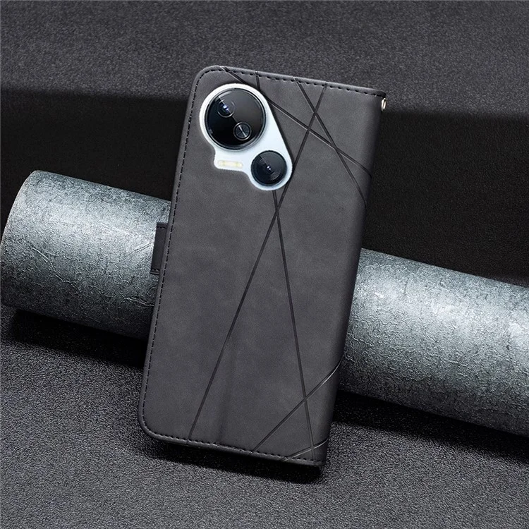 BINFEN COLOR BF05 Pour TECNO Spark 10 5G Coque Étui en Cuir PU Portefeuille Téléphone - Noir