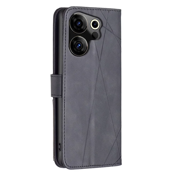 BINFEN COLOR BF05 Para TECNO Camon 20 Premier 5G Funda Carcasa de Cuero Sintético con Estampado - Negro