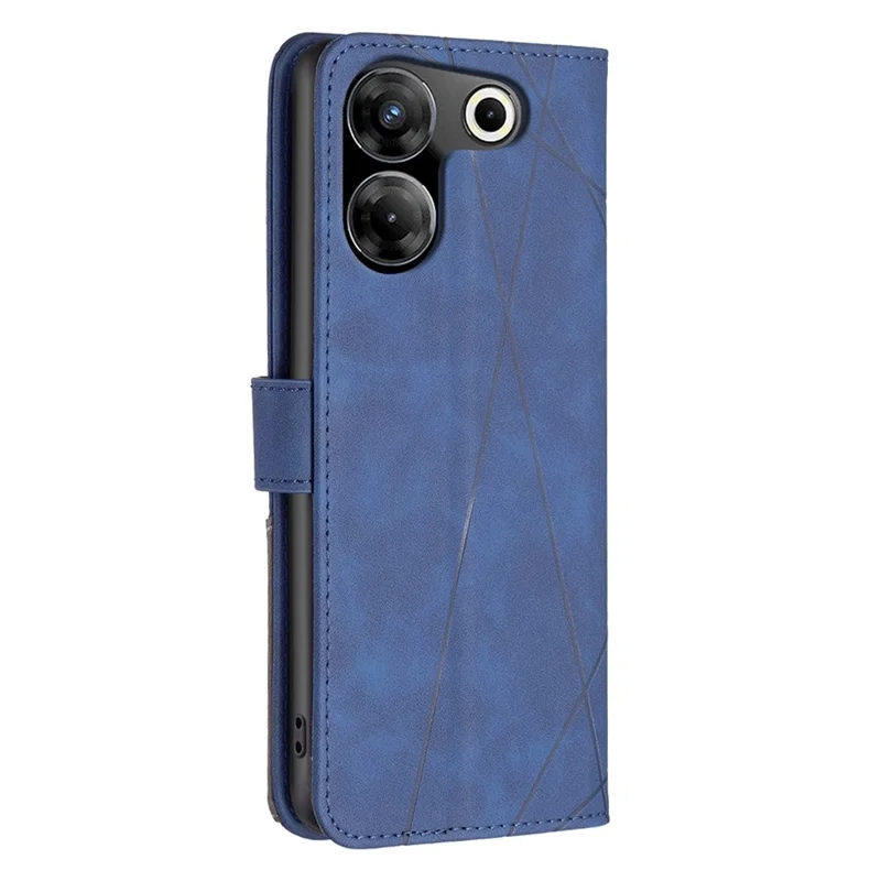 BINFEN COLOR For TECNO Camon 20 Pro 5G Phone Cases Wallet Stand Geometry Imprint Leather Cover - Blue