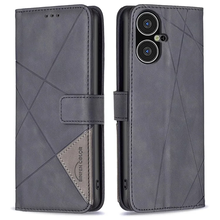 BINFEN COLOR BF05 Per TECNO Pova Neo 3 4G Custodia in pelle PU a prova di caduta - Nero