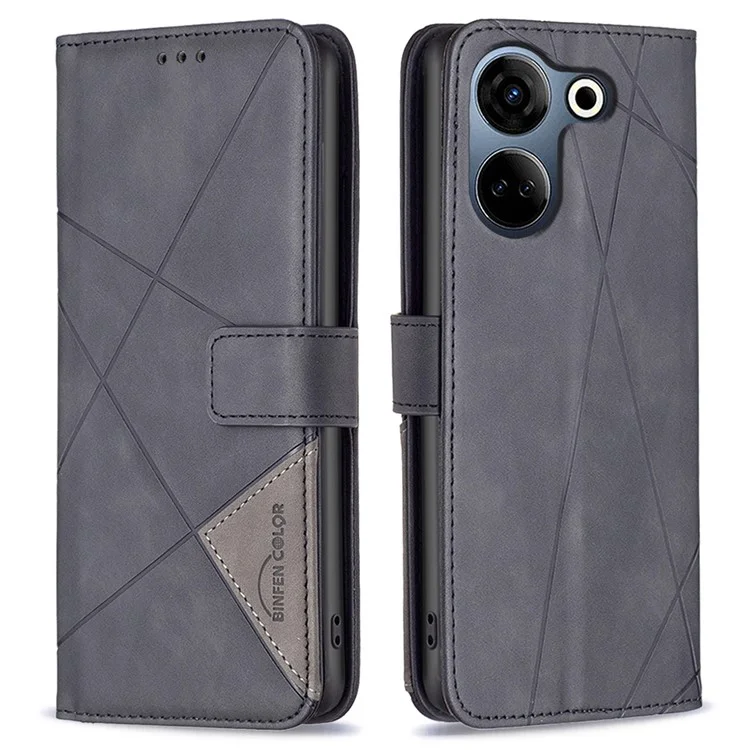 BINFEN COLOR BF05 Per TECNO Camon 20 4G / 20 Pro 4G Cover in Pelle PU Anti-caduta - Nero