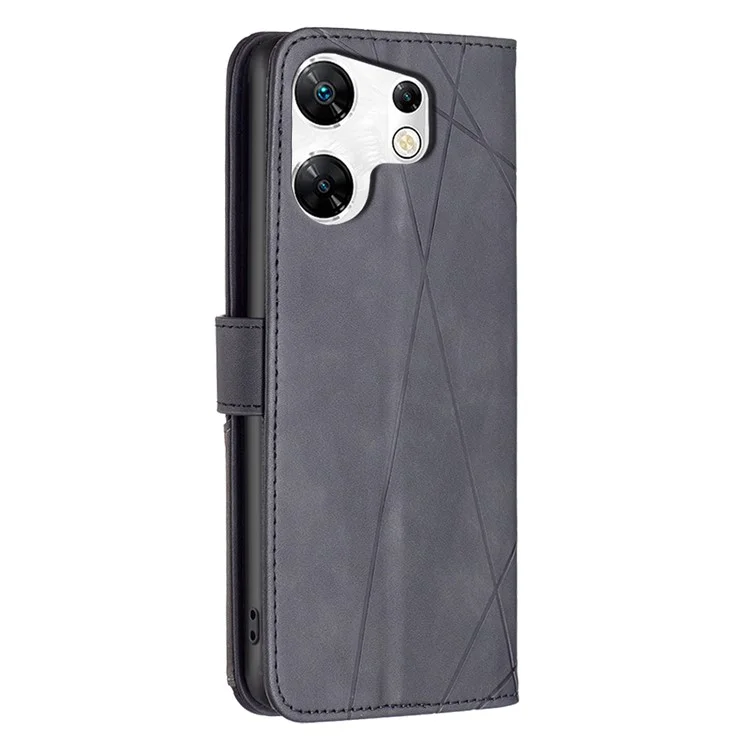 BINFEN COLOR BF05 Для Infinix Zero 30 4G Чехол Бумажник Телефонная Оболочка Противоударная PU Кожаная Крышка - Черный