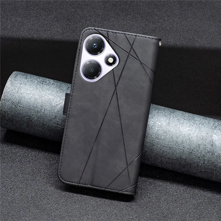 BINFEN COLOR BF05 PU Leather Case per Infinix Hot 30 Play NFC 4G Phone Shell Anti-Drop Wallet Cover - Nero