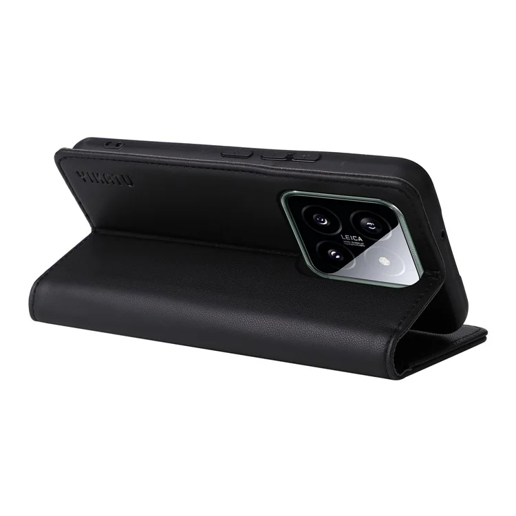 YIKATU YK-001 para Xiaomi 14 Case Anti-queda Capa de Carteira de Couro PU - Preto