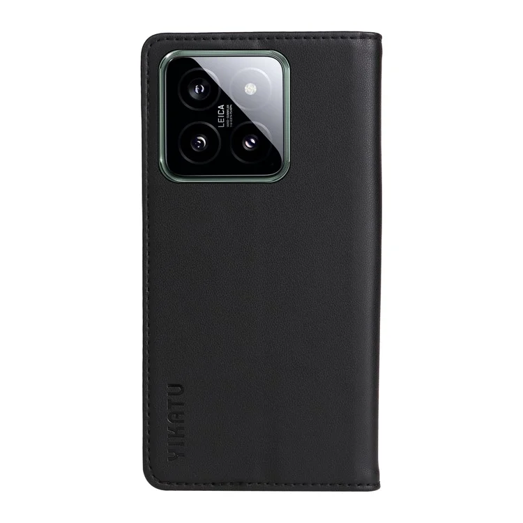 YIKATU YK-001 para Xiaomi 14 Case Anti-queda Capa de Carteira de Couro PU - Preto