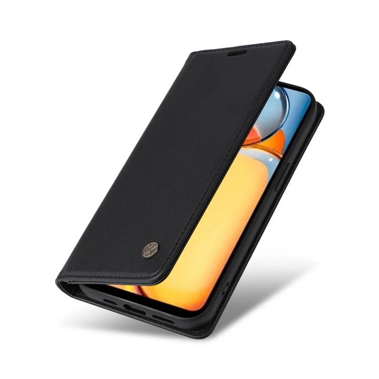 YIKATU YK-001 per Xiaomi Redmi 13C 4G / 13C 5G / 13R 5G / Poco M6 5G / Poco C65 4G Case Anti-Graffio Custodia a Portafoglio in Pelle con Supporto - Nero
