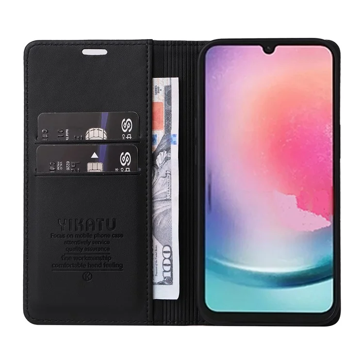 YIKATU YK-001 per Samsung Galaxy A25 5G (Globale) (161,0 x 76,5 x 8,3 mm) Custodia con chiusura magnetica automatica Supporto per telefono cellulare - Nero