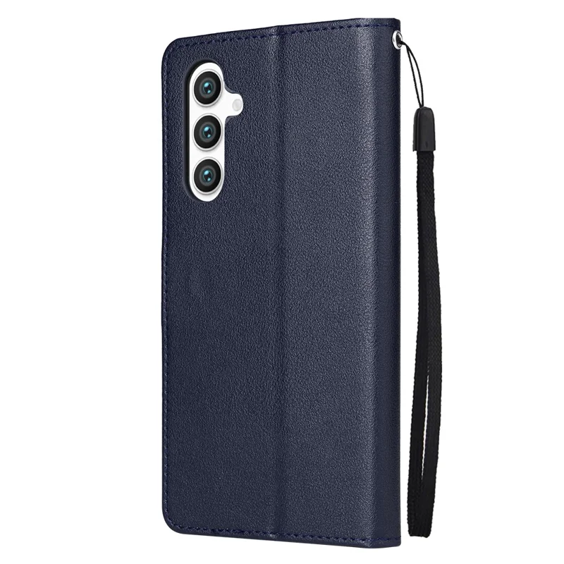 For Samsung Galaxy S24+ Leather Case Wallet Magnetic Clasp Phone Cover - Blue