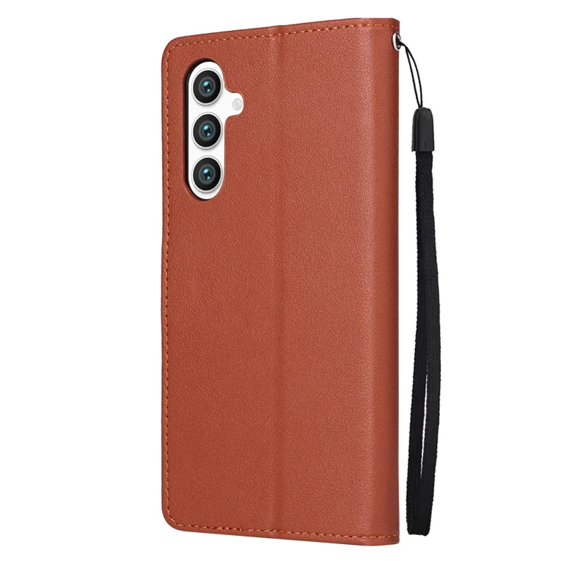 For Samsung Galaxy S24 Case PU Leather Stand Wallet Phone Cover - Brown
