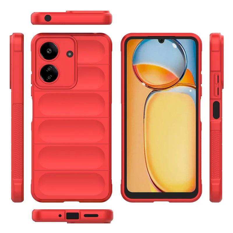 Para Xiaomi Redmi 13C 4G / Poco C65 4G Capa Resistente a Choques TPU Capa de Telefone - Vermelho
