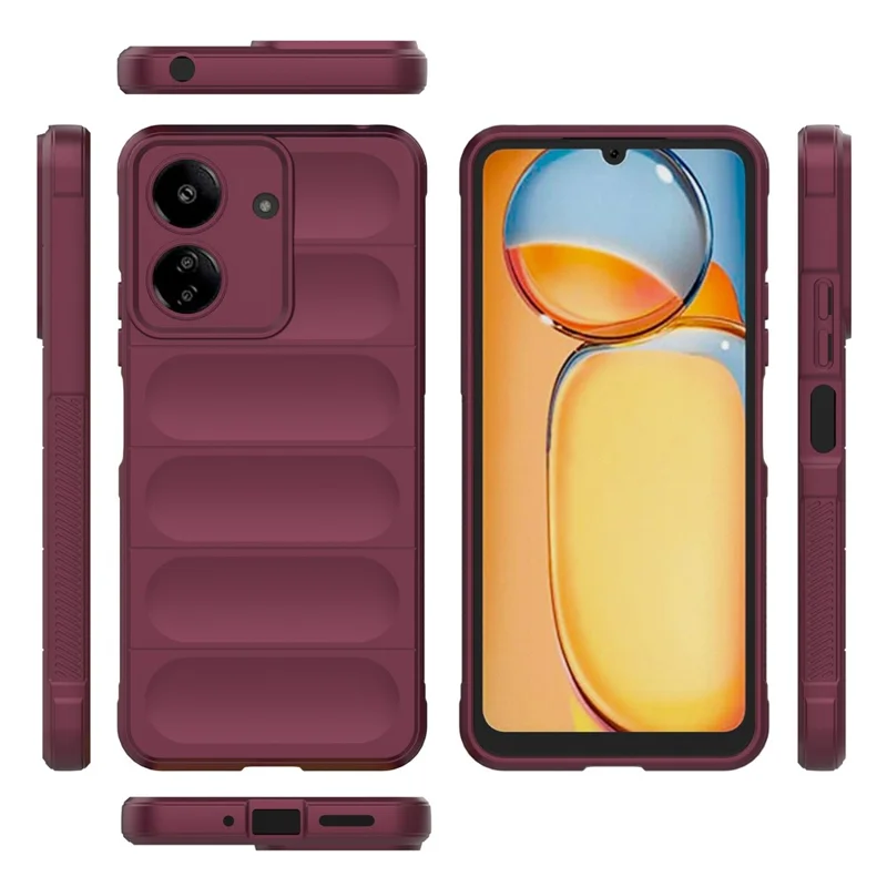 Pour Xiaomi Redmi 13C 4G / Poco C65 4G Étui - Housse de protection antichoc en TPU - Rouge vin