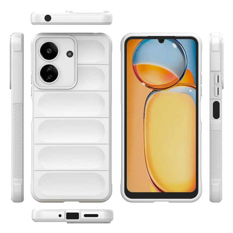 Para Xiaomi Redmi 13C 4G / Poco C65 4G Case Capa de Telefone Antichoque TPU - Branco