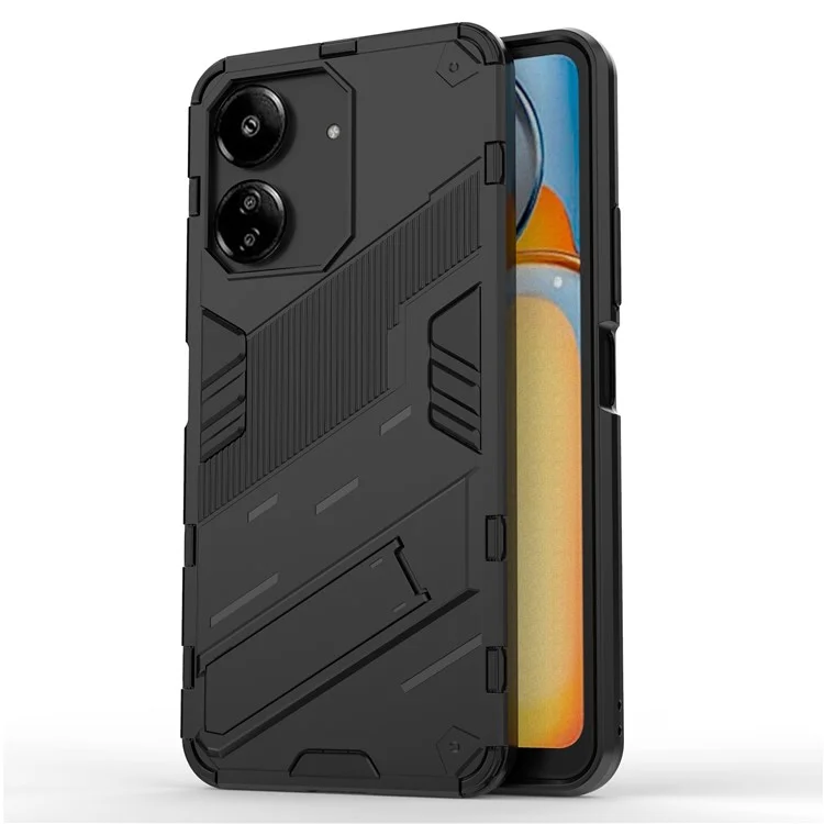 Funda con Soporte para Xiaomi Redmi 13C 4G / 13C 5G / Poco C65 4G / Poco M6 5G / 13R 5G - Cubierta Protectora para Móvil con Función Atril - Color Negro