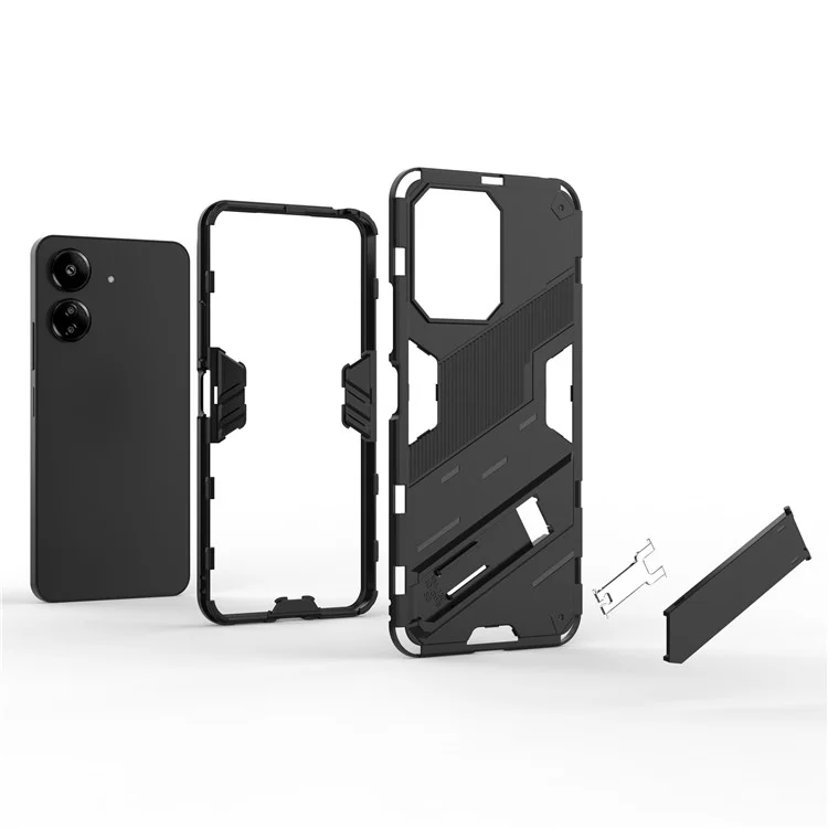 Funda con Soporte para Xiaomi Redmi 13C 4G / 13C 5G / Poco C65 4G / Poco M6 5G / 13R 5G - Cubierta Protectora para Móvil con Función Atril - Color Negro