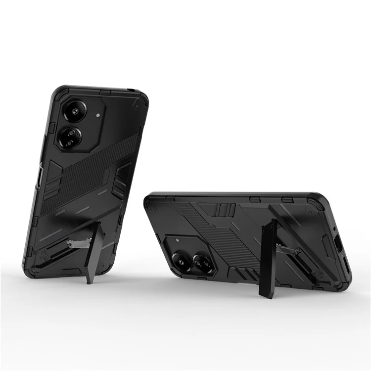 Funda con Soporte para Xiaomi Redmi 13C 4G / 13C 5G / Poco C65 4G / Poco M6 5G / 13R 5G - Cubierta Protectora para Móvil con Función Atril - Color Negro