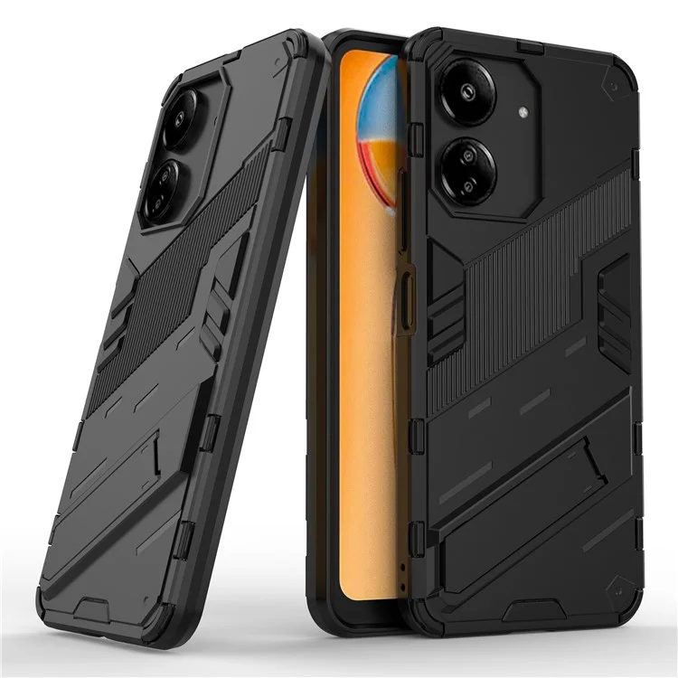 Funda con Soporte para Xiaomi Redmi 13C 4G / 13C 5G / Poco C65 4G / Poco M6 5G / 13R 5G - Cubierta Protectora para Móvil con Función Atril - Color Negro