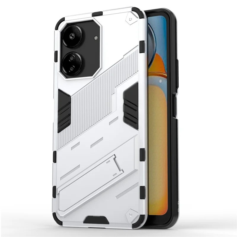 For Xiaomi Redmi 13C 4G / 13C 5G / Poco C65 4G / Poco M6 5G / 13R 5G Case Kickstand Protective Phone Cover - White