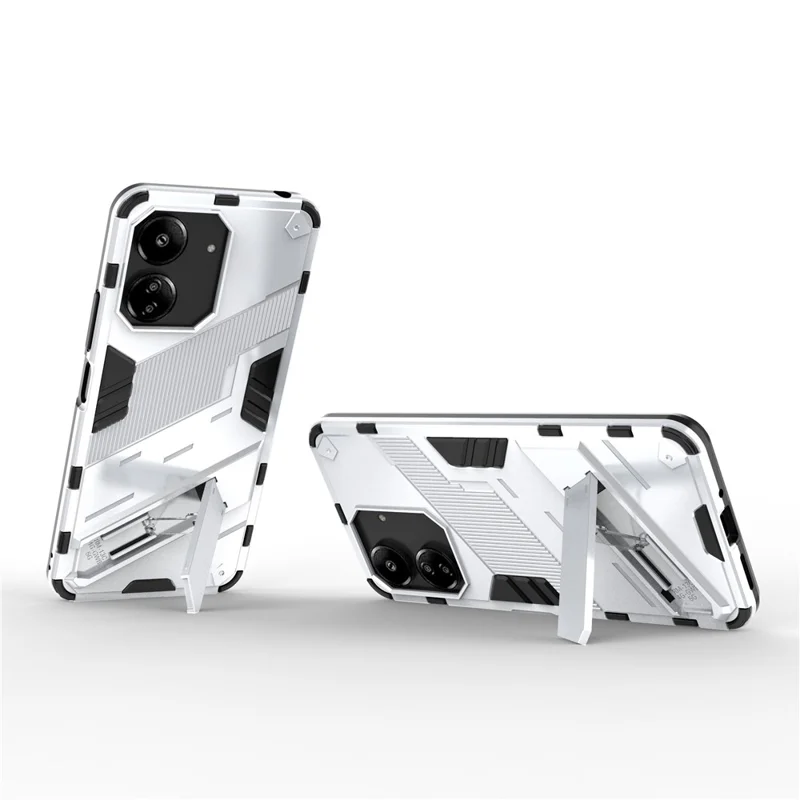 For Xiaomi Redmi 13C 4G / 13C 5G / Poco C65 4G / Poco M6 5G / 13R 5G Case Kickstand Protective Phone Cover - White