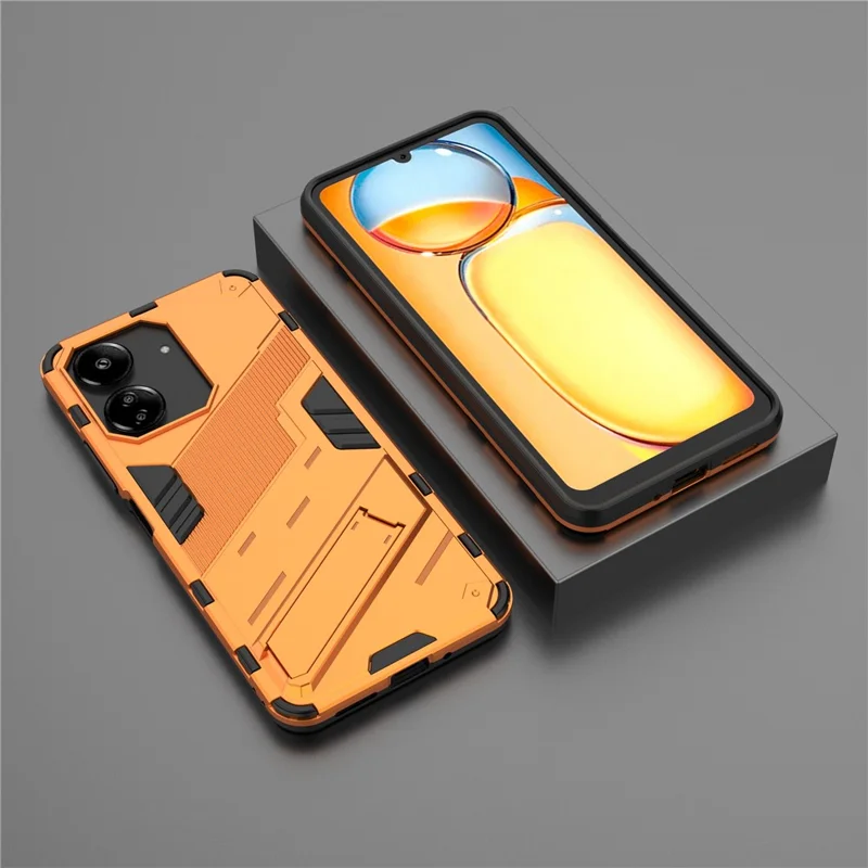 For Xiaomi Redmi 13C 4G / 13C 5G / Poco C65 4G / Poco M6 5G / 13R 5G Case Kickstand Protective Phone Cover - Orange