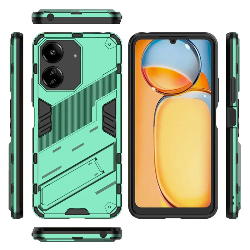 For Xiaomi Redmi 13C 4G / 13C 5G / Poco C65 4G / Poco M6 5G / 13R 5G Case Kickstand Protective Phone Cover - Green