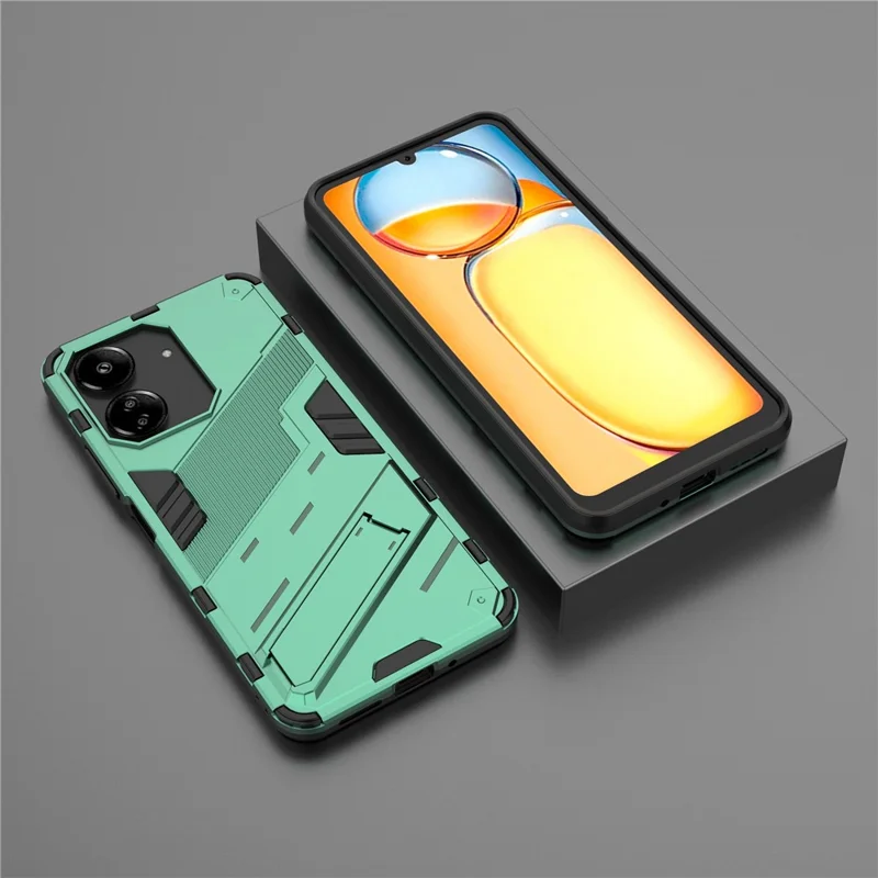 For Xiaomi Redmi 13C 4G / 13C 5G / Poco C65 4G / Poco M6 5G / 13R 5G Case Kickstand Protective Phone Cover - Green