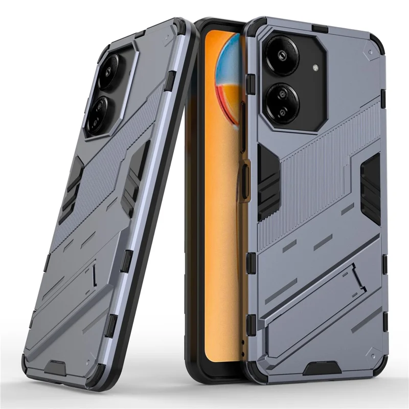 Xiaomi Redmi 13C 4G / 13C 5G / Poco C65 4G / Poco M6 5G / 13R 5G Case Kickstand Protective Phone Cover - Grey