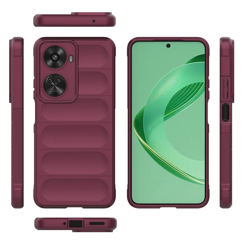 For Huawei nova 11 SE / nova 12 SE 4G Case Scratch-proof TPU Cellphone Cover - Wine Red