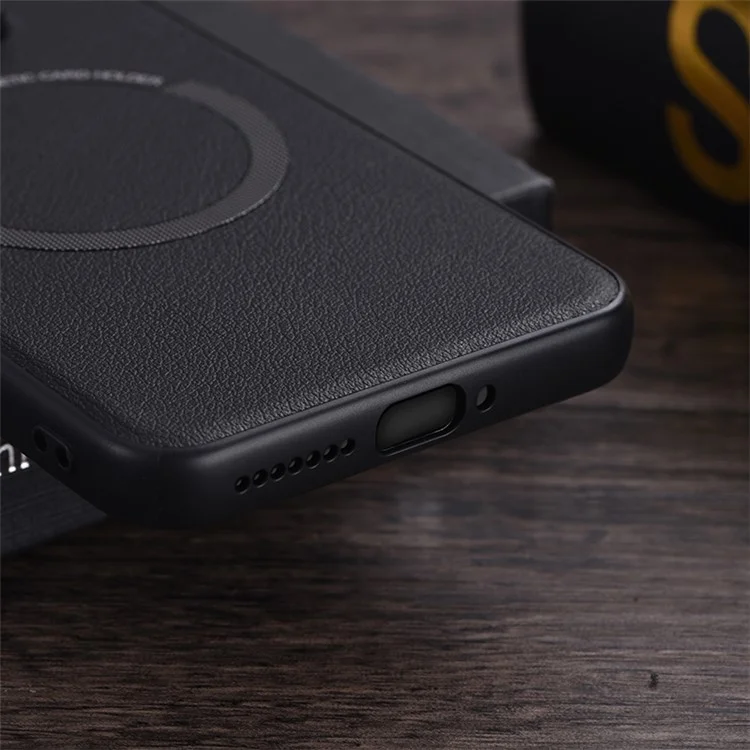 Funda para Xiaomi 14 compatible con MagSafe, de piel PU+TPU - Negro