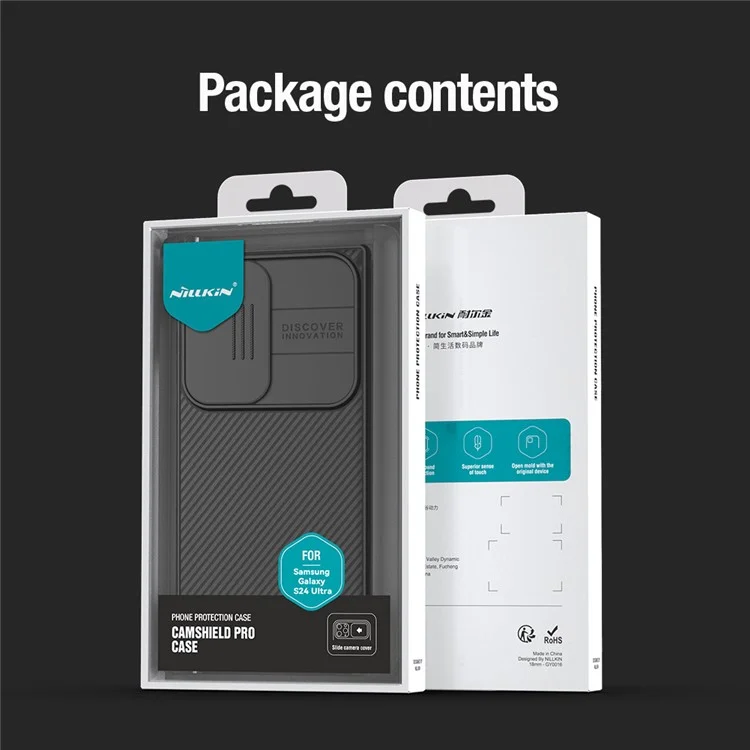 NILLKIN CamShield Pro Чехол для Samsung Galaxy S24 Ultra Чехол Магнитный Чехол для телефона со Съемной Крышкой Камеры - Черный