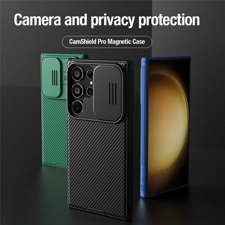 NILLKIN CamShield Pro Чехол для Samsung Galaxy S24 Ultra Чехол Магнитный Чехол для телефона со Съемной Крышкой Камеры - Черный