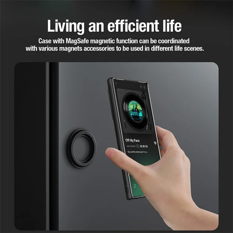 NILLKIN CamShield Pro Чехол для Samsung Galaxy S24 Ultra Чехол Магнитный Чехол для телефона со Съемной Крышкой Камеры - Черный
