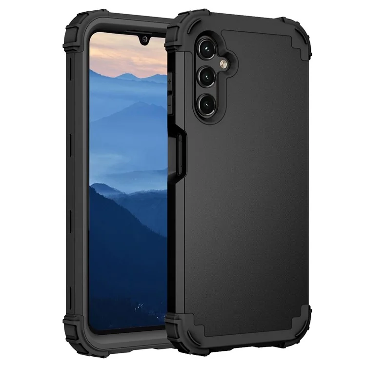 L-Style For Samsung Galaxy A15 4G Case PC + TPU Drop Protective Phone Cover - Black+Black