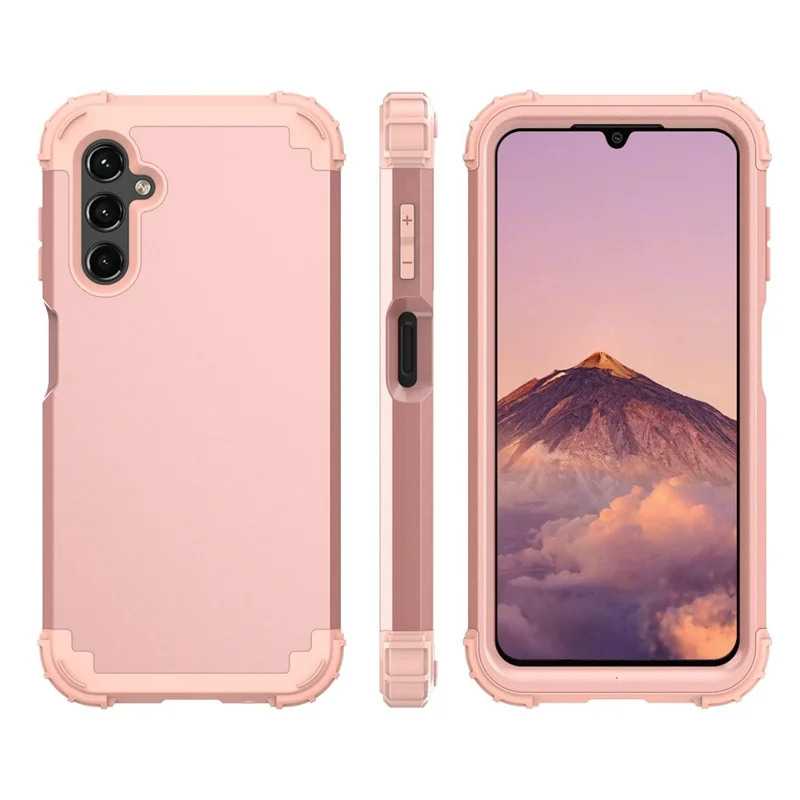 L-Style For Samsung Galaxy A15 4G Case PC + TPU Drop Protective Phone Cover - Rose Gold+Rose Gold