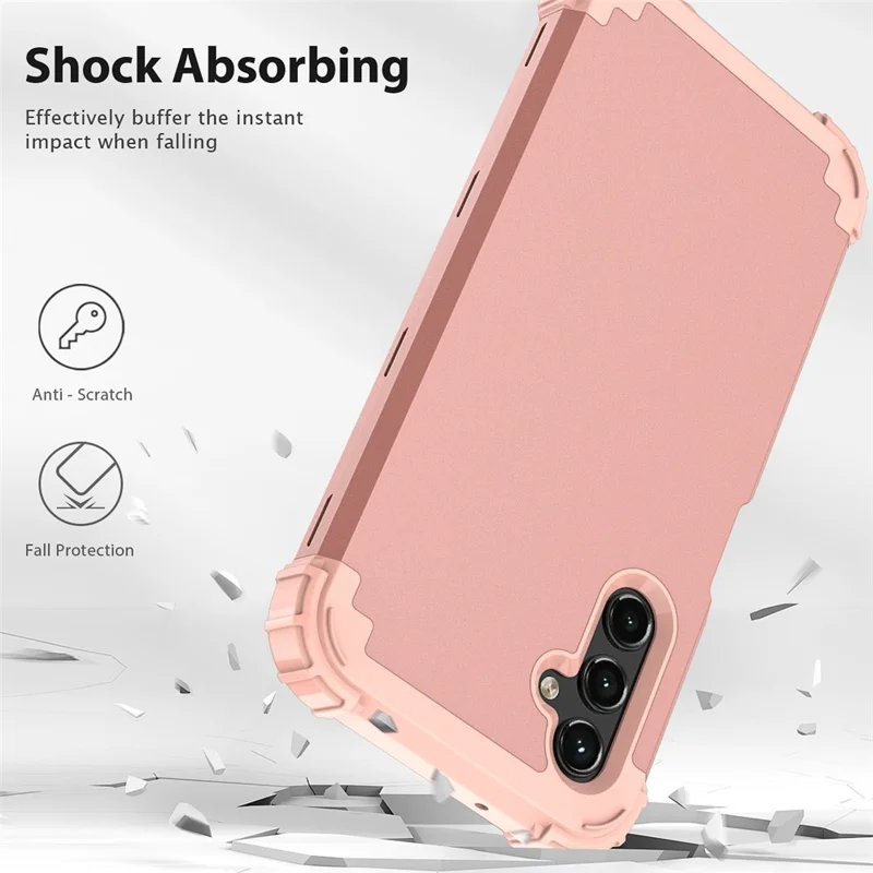 L-Style For Samsung Galaxy A15 4G Case PC + TPU Drop Protective Phone Cover - Rose Gold+Rose Gold