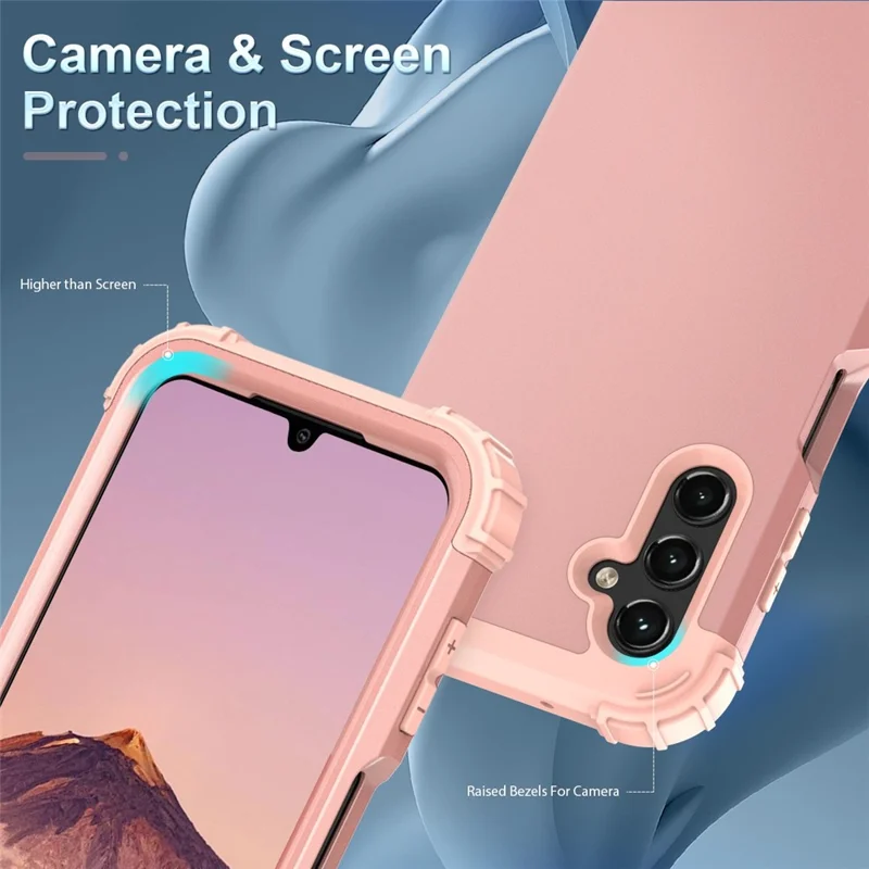 L-Style For Samsung Galaxy A15 4G Case PC + TPU Drop Protective Phone Cover - Rose Gold+Rose Gold