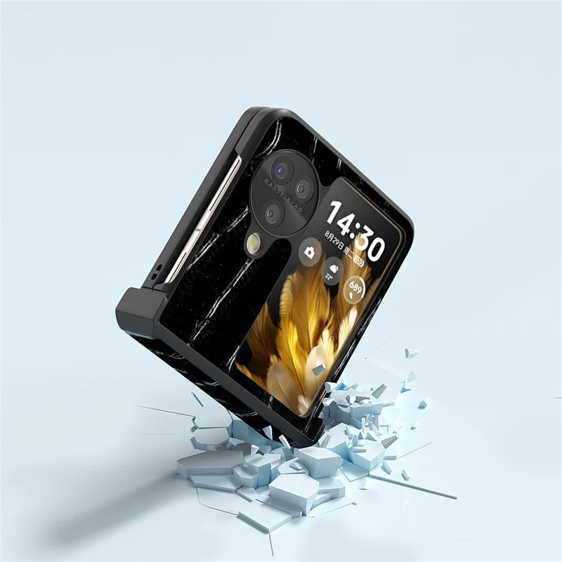 ABEEL Pour Oppo Find N3 Flip 5G Téléphone Pliable Étui Charnière Protection Texture Crocodile Couverture - Noir