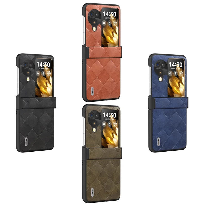 ABEEL For Oppo Find N3 Flip 5G Case Hinge Protection Leather Coated Hard PC Cover - Blue