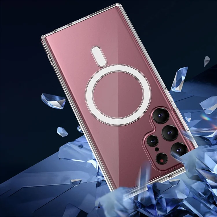 Pour Samsung Galaxy S24 Ultra Case Anti-drop Magnetic Clear TPU Case Compatible with MagSafe