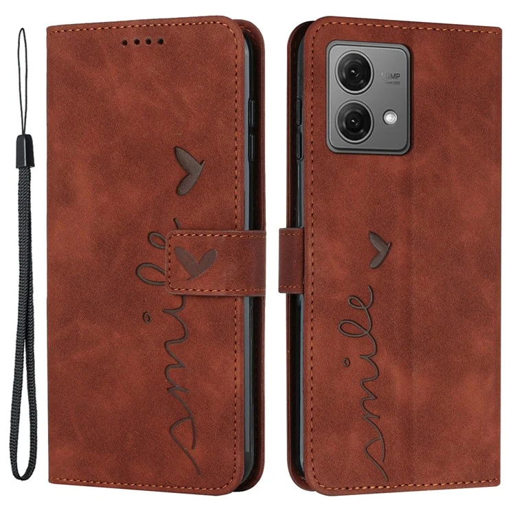 For Motorola Edge 40 Neo 5G Case Skin-touch Wallet Phone Leather Cover - Brown