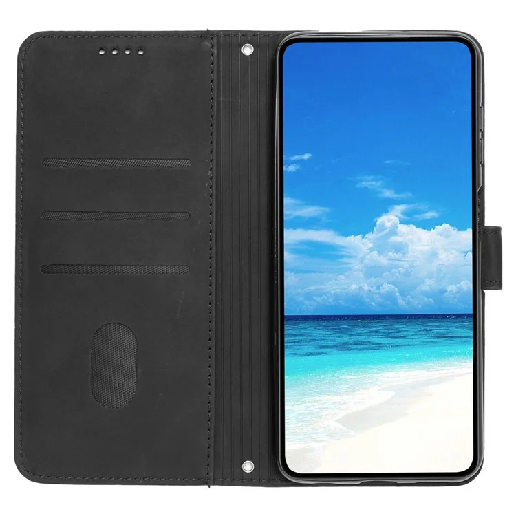 Para Motorola Moto G84 5G Case Leather Phone Cover com Carteira Stand - Preto